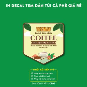 Tem dán bao bì cà phê CF01