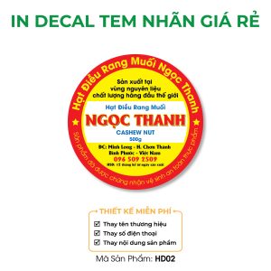 Tem dán hạt điều HD02