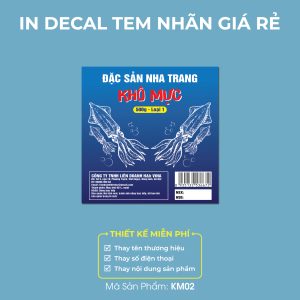 Tem dán khô mực KM02
