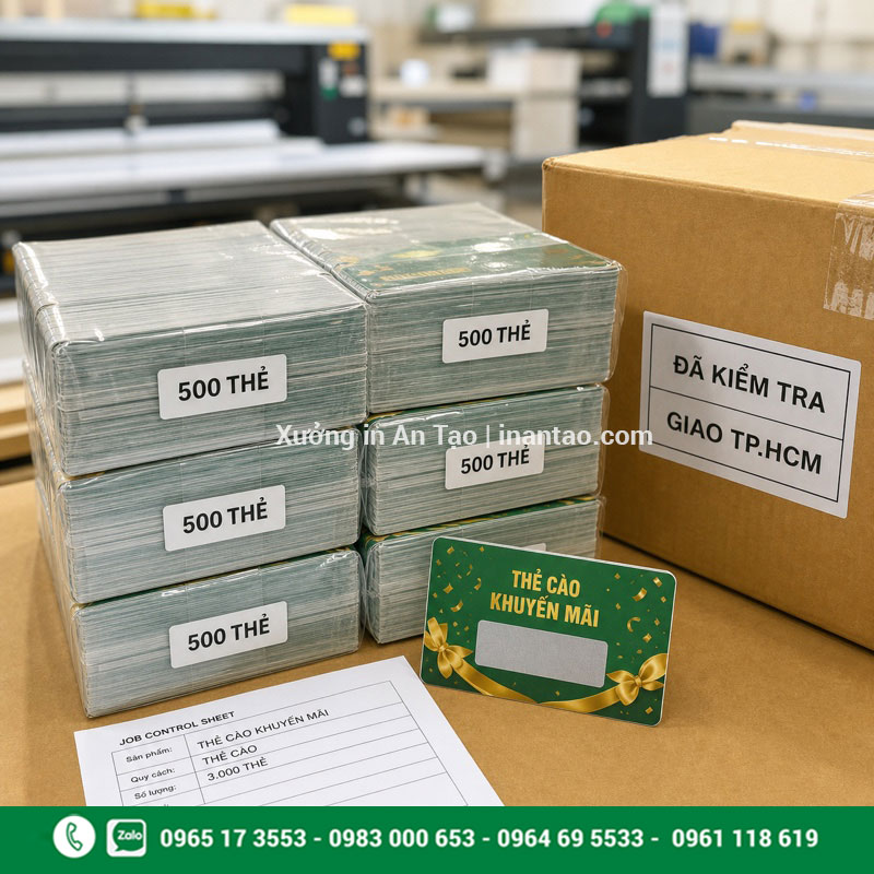 Đóng gói và giao thẻ cào tại TP.HCM Đóng gói đơn in thẻ cào TP HCM