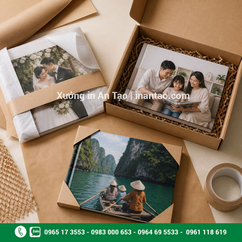 Đóng gói photobook an toàn để giao hàng Đóng gói thành phẩm in photobook hcm trước khi giao