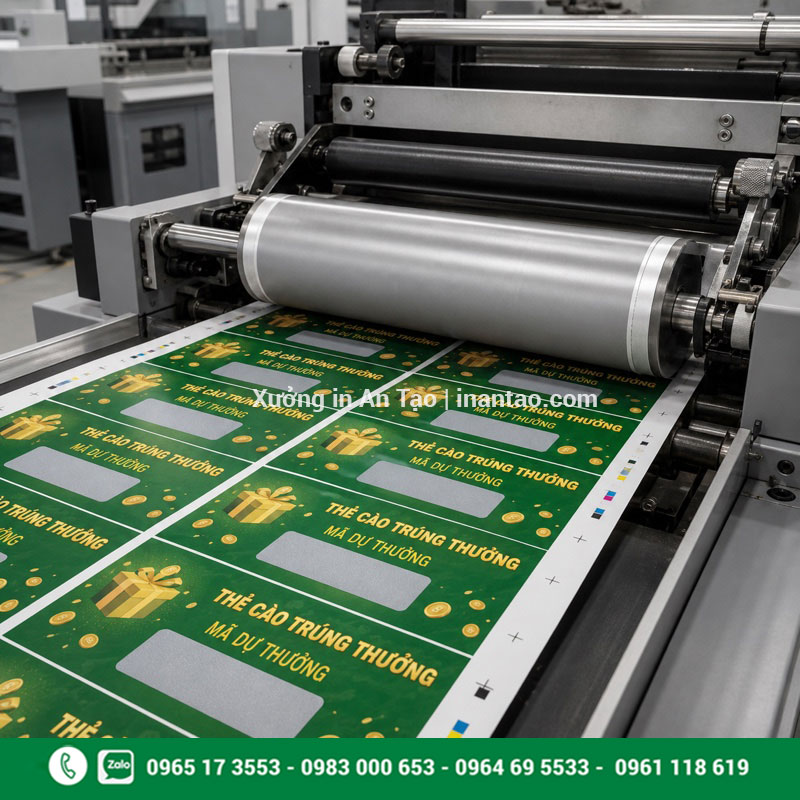Quy trình gia công thẻ cào tại xưởng Gia công thẻ cào phủ bạc bằng máy