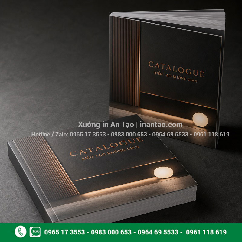 Mẫu in catalogue keo gáy cao cấp In catalogue keo gáy bìa cán mờ sang trọng