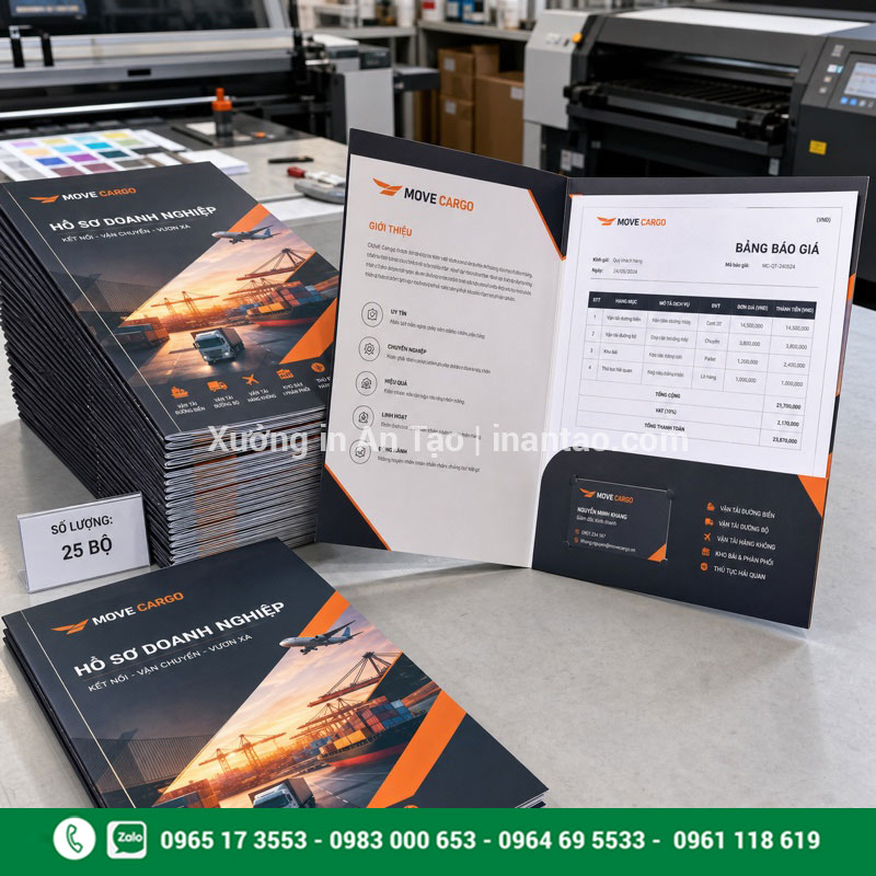 Đơn hàng folder số lượng ít đã in hoàn thiện In folder số lượng ít bằng công nghệ in nhanh