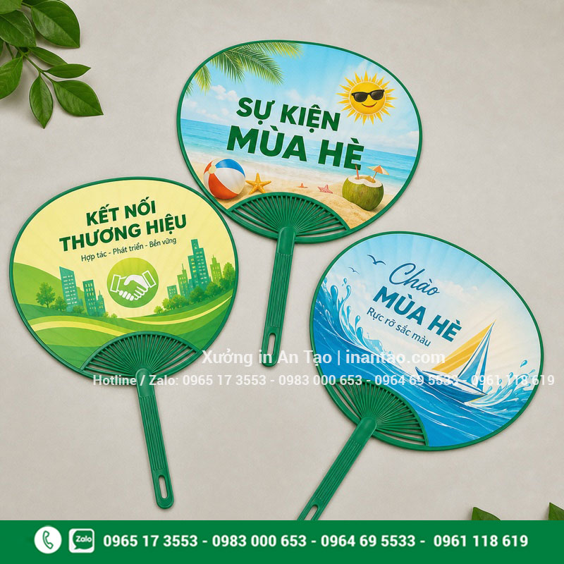 Mẫu quạt nhựa nan hoa quảng cáo In quạt nhựa nan hoa theo yêu cầu cho sự kiện