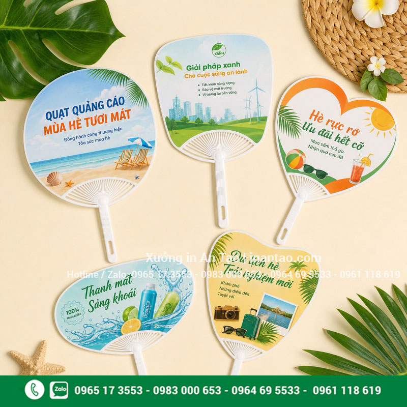 In quạt theo yêu cầu tại indecaltemnhan.com In quạt theo yêu cầu với nhiều kiểu dáng và thiết kế quảng cáo