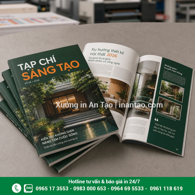 In tạp chí theo yêu cầu tại indecaltemnhan.com Mẫu in tạp chí hoàn chỉnh với bìa và trang ruột sắc nét