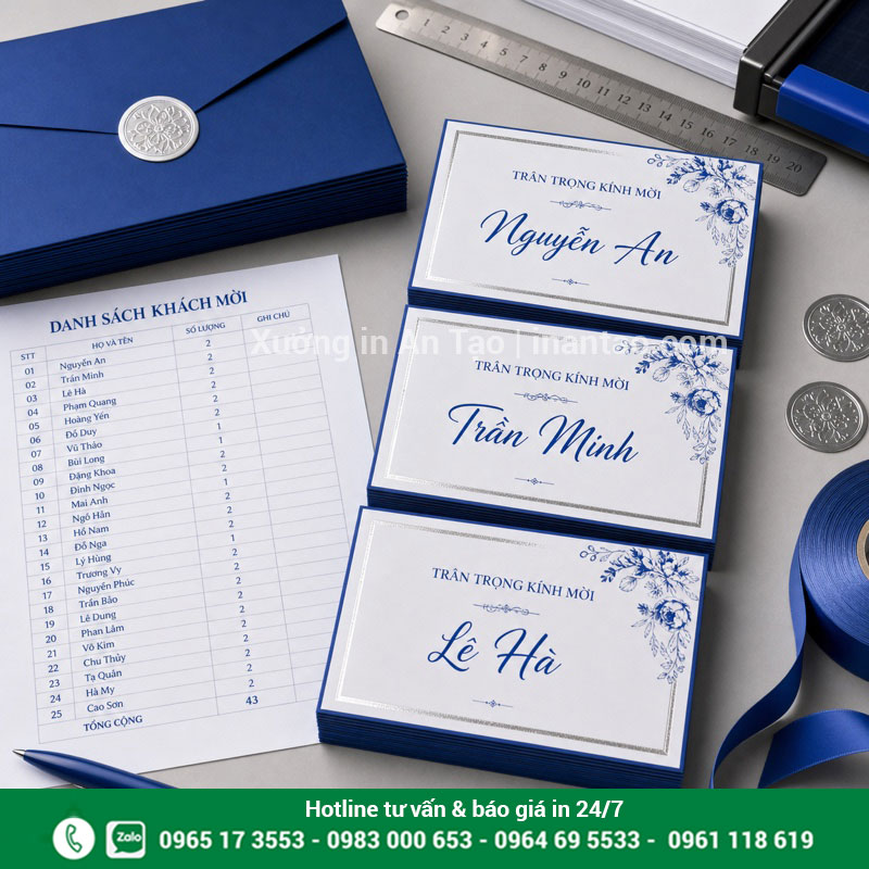 In thiệp theo yêu cầu tphcm có cá nhân hóa In thiệp theo yêu cầu cá nhân hóa tên khách và mã QR