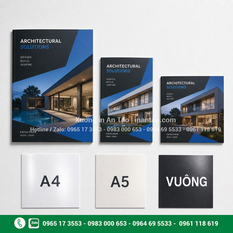So sánh kích thước in catalogue phổ biến Kích thước in catalogue A4 A5 và khổ vuông
