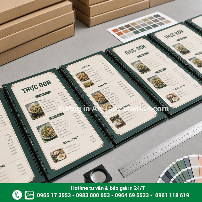 Kiểm tra chất lượng menu sau khi in Kiểm tra in menu thành phẩm trước khi đóng gói
