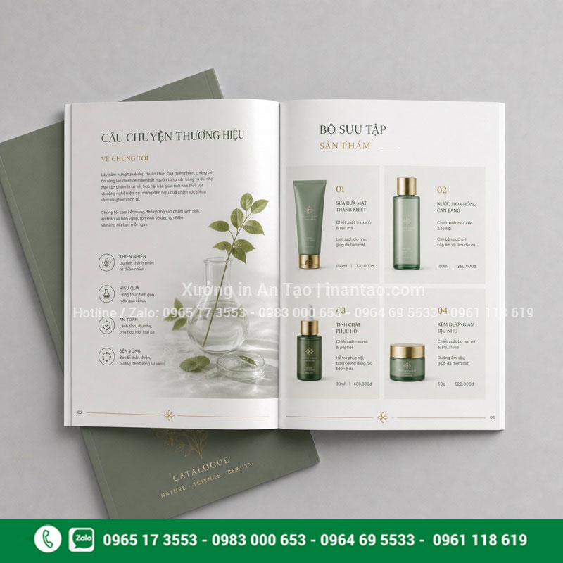 Mẫu in catalogue sản phẩm đẹp và rõ thông tin Mẫu in catalogue sản phẩm mỹ phẩm có bố cục chuyên nghiệp