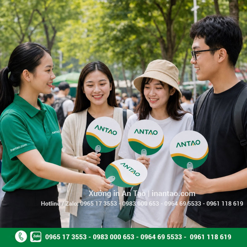 Quạt giấy quảng cáo cho hoạt động ngoài trời Người Việt sử dụng quạt giấy quảng cáo tại sự kiện