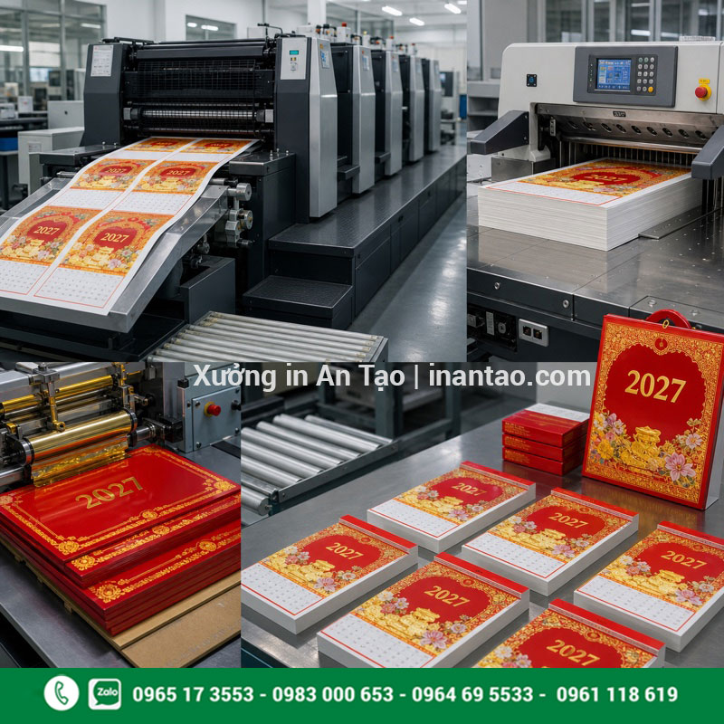 Quy trình in lịch bloc tại xưởng Quy trình in lịch bloc từ in giấy đến hoàn thiện thành phẩm
