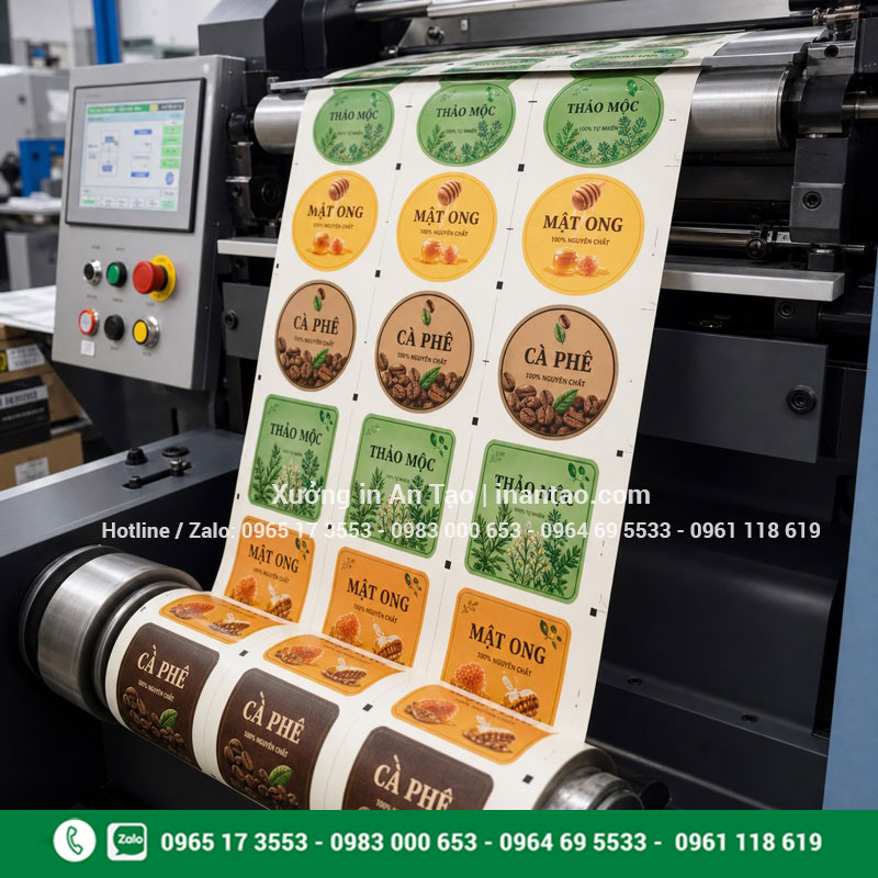 Quy trình in tem nhãn sắc nét và đúng màu Quy trình in tem nhãn trên máy in decal chuyên nghiệp