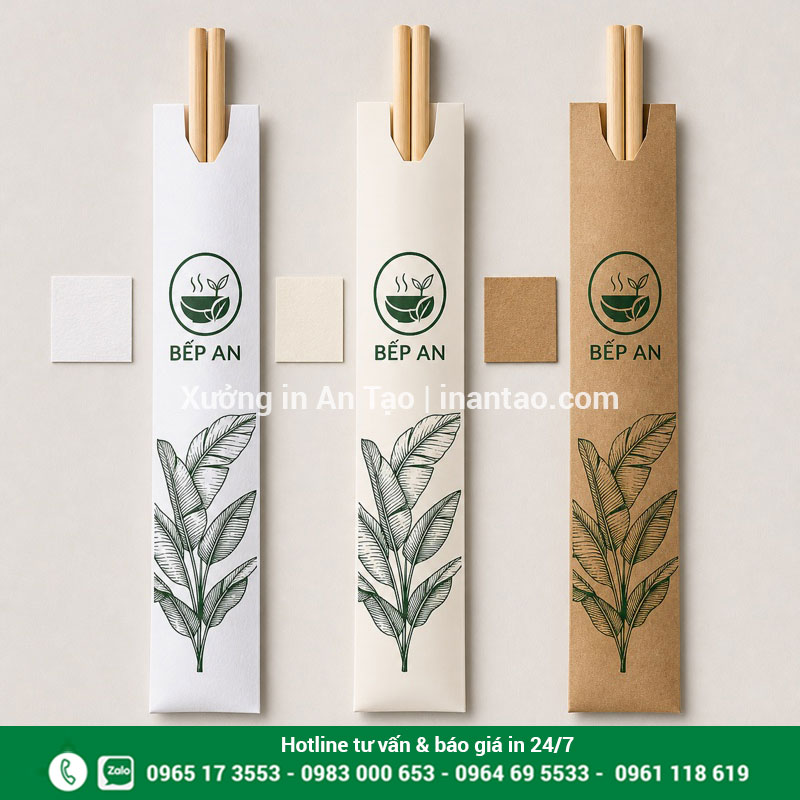 Chọn chất liệu giấy in bao đũa phù hợp Ba chất liệu giấy trắng kem và kraft dùng in bao đũa