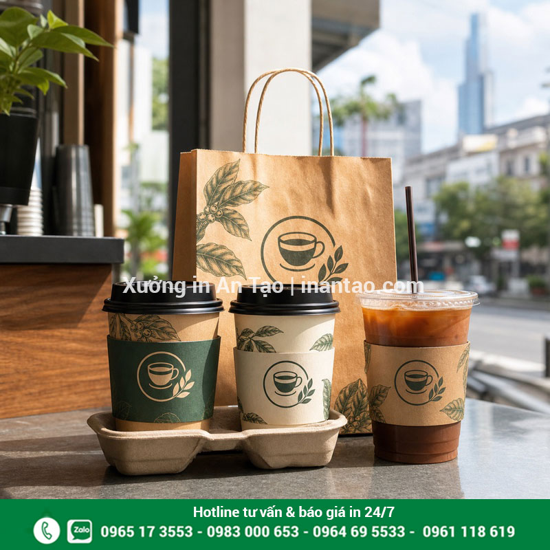 Cover ly nhựa và ly giấy hoàn thiện cho quán đồ uống Đơn hàng cover ly nhựa và cover ly giấy in đồng bộ thương hiệu