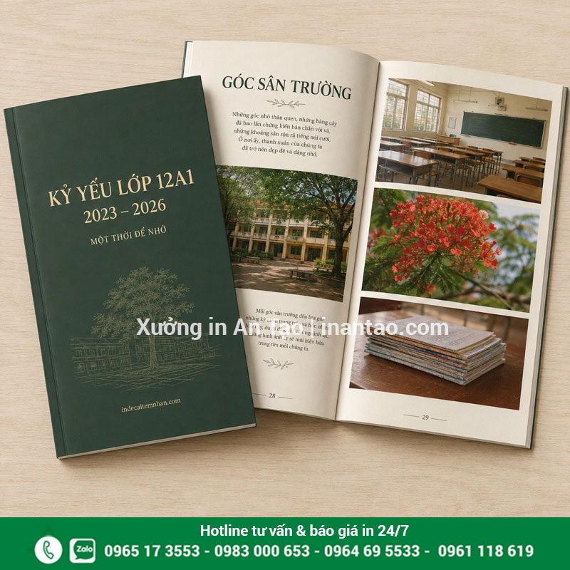 Mẫu kỷ yếu lớp 12A1 với bố cục trang ảnh Bìa kỷ yếu lớp 12A1 và trang ảnh sân trường, lớp học