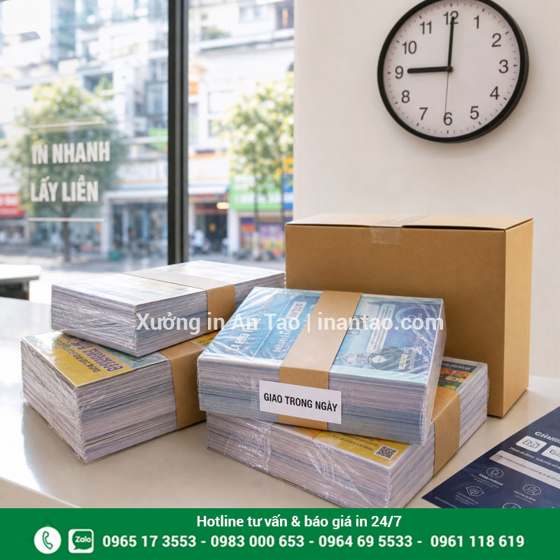 In tờ rơi lấy trong ngày đóng gói gọn Tờ rơi đóng gói sẵn sàng giao trong ngày tại TP.HCM