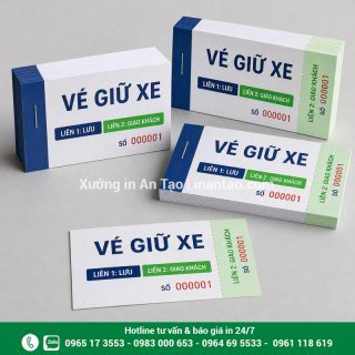 In vé giữ xe giá rẻ tại TPHCM, đánh số nhảy rõ và dễ quản lý