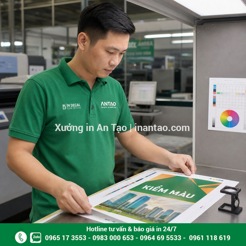 Kiểm màu in poster theo yêu cầu Kỹ thuật viên Việt Nam kiểm màu thành phẩm in poster theo yêu cầu tại xưởng