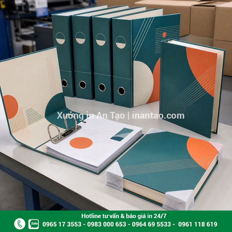 Nghiệm thu bìa còng in theo yêu cầu hoàn chỉnh Kiểm tra bìa còng thành phẩm trước khi đóng gói