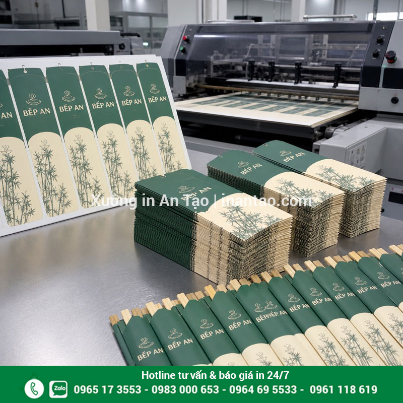 Quy trình in giấy bọc đũa tại xưởng Quy trình in giấy bọc đũa từ tờ in đến thành phẩm