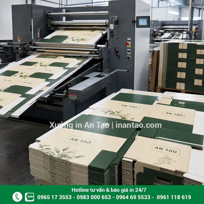 Quy trình in hộp giấy tại xưởng Máy bế và các tờ in trong quy trình sản xuất hộp giấy