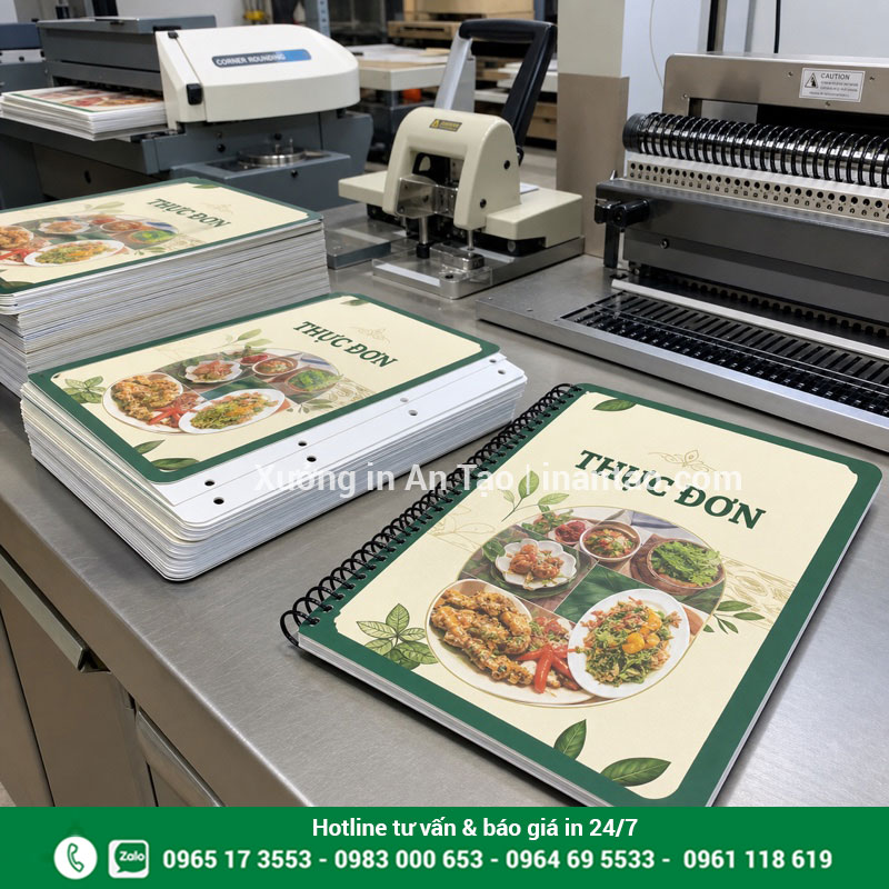Quy trình in menu nhựa tại indecaltemnhan.com Quy trình in menu nhựa PVC và gia công thành phẩm tại xưởng